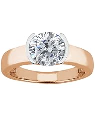 0.50 Ct Round H/I I1 Diamond 18K Rose Gold Ring