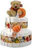 Baby Sport Diaper Cake - Basketball Diaper Cake Baby Shower Centerpiece Gift Basket
