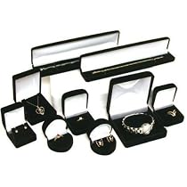 9 Pc Black Earring Ring Bracelet Necklace Gift Boxes