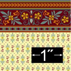 Victorian Irise Wallpaper Dollhouse Miniature Wallpaper.