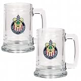 Club Deportivo Chivas Usa - 2pc 15oz Glass Tankard Set - Primary Team Logo