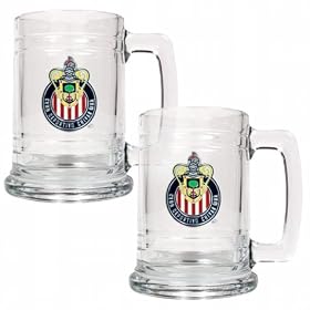 Club Deportivo Chivas Usa 2-Piece 15 Ounce Glass Tankard Set (Primary Team Logo)