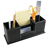 Black Leather Desk Organizer