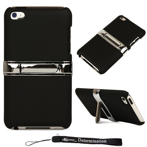 Best Cheap Black Stand Alone Durable Kickstand Design / 2 Tone Snap On Crystal Case for New Apple iPod Touch 4 (4th Generation 8GB 16GB 32GB)