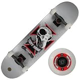Birdhouse (CPX1034) Tony Hawk Skull 2 Series 7.5-Inch Full Size Complete Skateboard (Silver)