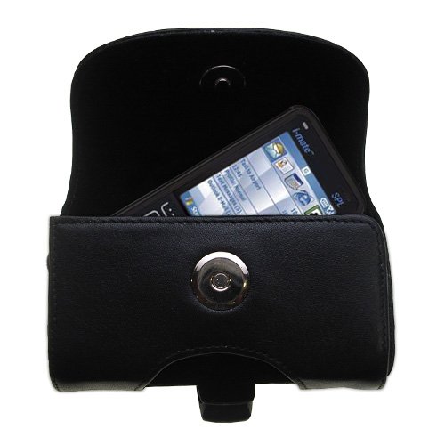 Horizontal Leather Case with Belt Clip/Loop for the i-Mate SPL