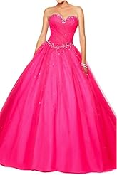 Strapless Satin/Tulle Lace-Up Natural   Waistline   Ball Gown Quinceanera Dress 