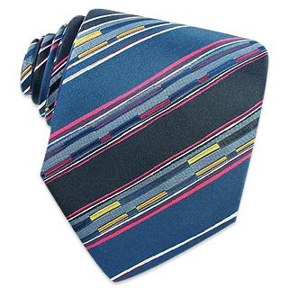Kenzo Multi-color Bands and Lines Woven Silk Tie