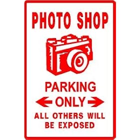 PHOTO SHOP PARKING picture camera film sign