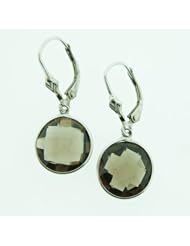 O&G Australia Natural Smokey Quartz, 925 Sterling Silver Earrings