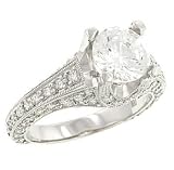 3 Sided Pave Diamond Engagement Ring .82cttw (2ct cz)