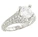 3 Sided Pave Diamond Engagement Ring .82cttw (2ct cz)