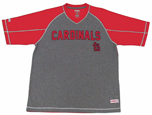 MLB St. Louis Cardinals Men's Fine Gauge Mesh V-Neck Raglan Shirt