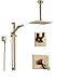 Delta Vero Champagne Bronze Shower System with Dual Control Shower Handle, 3-setting Diverter, Large Modern Square Ceiling Mount Showerhead, and Handheld Shower SS175383CZ