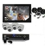 Q1C1 High End 4 CH Channel Security DVR High resolution 26IR Night Vision Camera System Kit Pre-installed 500GB HDD (Monitor Not Included)