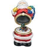 Mr. Christmas 4 1/2-Inch Mini Porcelain Music Box, Metallic Finish -- Santa
