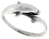 Sterling Silver Polished Dolphin Ring