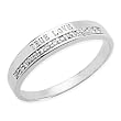 True Love Diamond Cubic Zirconia Platinum Overlay Sterling Silver Band Ring - Women