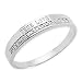 True Love Diamond Cubic Zirconia Platinum Overlay Sterling Silver Band Ring - Women
