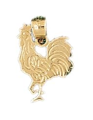 Dazzlers Solid 14k Gold Rooster Charm Pendant Available in three colors from jewelsberry (weights: 1.0 grams only)