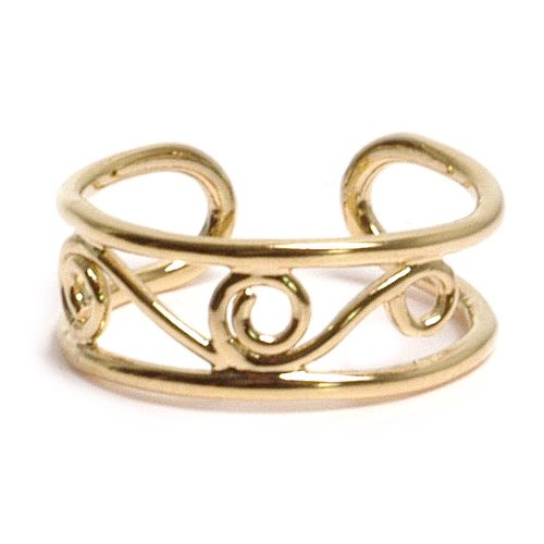 18kt Gold Over Sterling Silver Toe Ring - Waves of Gold Flowing Over Your Toes