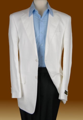 ~~~ Special Sale ~~~ Beautiful White Linen Mens Suit Blazer Hand Tailored for Perfect Fit 2 Button Jacket