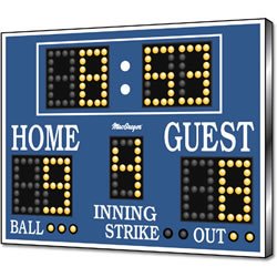BS86 Baseball/Softball Scoreboard/Clock(ask for shipping), Permanent, Electronic, Scoreboards