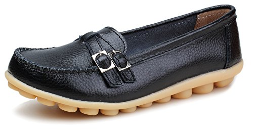 Kunsto Women's Leather Loafer Shoes Slip On