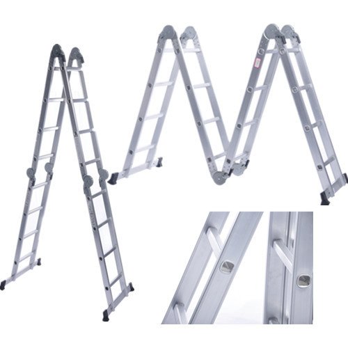 Échelle multifonctionnelle facile à transporter pliable 6 en 1 en aluminium 16 échelons 4,75 m + 2 pédales gratuites Échelle multifonctionnelle facile à transporter pliable 6 en 1 en aluminium 16 échelons 4,75 m + 2 pédales gratuites