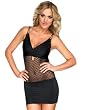 Leg Avenue Womens Spandex Mini Dress with Net Center Panel