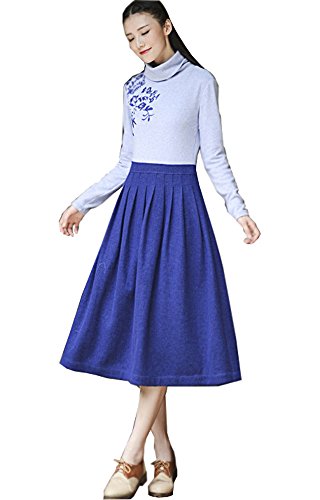 ワンピース ヴィンテージ コットン 綿 フレアースカート ドレス 長袖 ロングスカート 刺繍 レトロ 清楚 キュート エレガンス カジュアル レディース 秋物 冬物 可愛いスカーフ付き R418