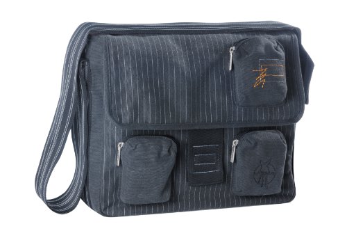 Lassig Vintage Messenger Bag Diaper Bag, Pinstripe