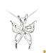 Sterling Silver Butterfly Pendant, 18
