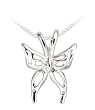 Sterling Silver Butterfly Pendant, 18"