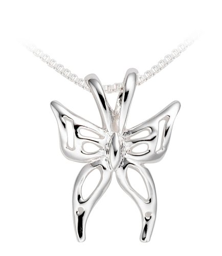 Sterling Silver Butterfly Pendant, 18