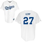 MLB Youth Los Angeles Dodgers Matt Kemp White Home Short Sleeve 6 Button Synthetic Replica Baseball Jersey Spring 2011  (White, Small)