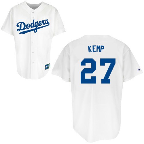 MLB Youth Los Angeles Dodgers Matt Kemp White Home Short Sleeve 6 Button Synthetic Replica Baseball Jersey Spring 2011  (White, Small)