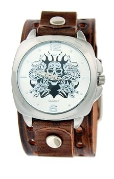 Nemesis Serpent Dragon Leather Cuff Watch
