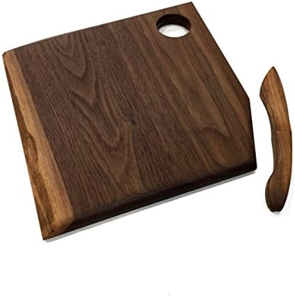 Live Edge Walnut Cheese Board &amp; Cheese Knife Set