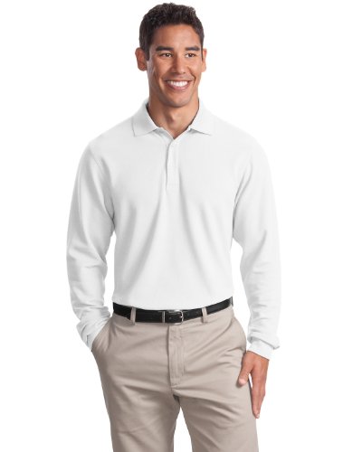  Port Authority Men's Long-Sleeve Ezcotton Pique Sport Shirt. K800LS