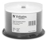 Verbatim DVD-R 4.7GB 8X DataLifePlus White Inkjet Printable, Hub Printable 50pk Spindle