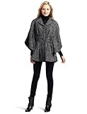 IMAGE OF Steve Madden Women's Textured Cape Jacket, Black Tweed, Small