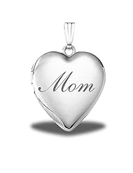 Sterling Silver "Mom" Sweetheart Locket 3/4 inch x 3/4 inch