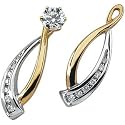 14K Two Tone Gold Diamond Earring Jacket