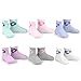 Naartjie Girls Flower Icon Fashion Cotton Short Crew Socks 6 Pairs Pack (18-24 Months)