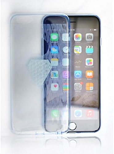 iPhone 6 Plus Protective Case, SFACE Slim Clear Flexible TPU Case for iPhone 6 Plus 5.5-inch, Shockproof Protection - Glitter Diamond Back Design - French Blue Color - 18 Months Warranty