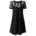 vanberfia Women's Lace Short Sleeve Loose Casual Chiffon Dress (M, 7880)