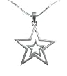 Monili Sterling Silver Ladies Star Pendant on  Box Chain