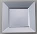 KAYA 'CHINA-LOOK' 10.75" SQUARE SILVER DINNER PLATES 120 PIECES DISPOSABLE/REUSABLE