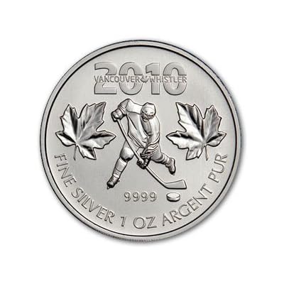 2010 Canadian Maple Hockey Player .9999 Silver Coin 2010 Silver Olympic Coin From the Future 2010 Canadian Maple Hockey Player .9999 Silver Coin 2010 Silver Olympic Coin From the Future